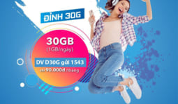 Đăng ký gói D30G Vinaphone nhận 30GB data cả tháng